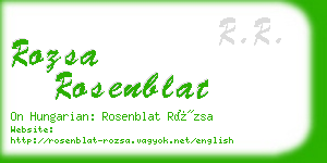 rozsa rosenblat business card